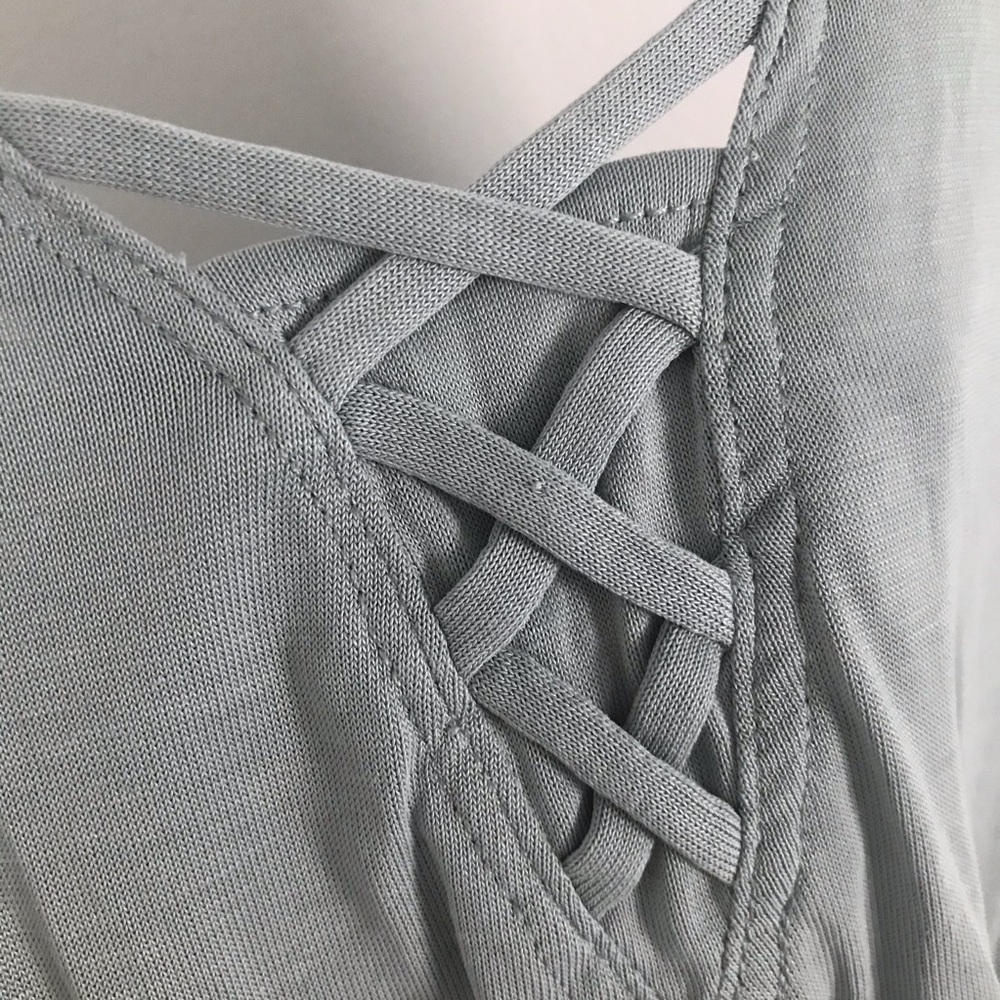 american eagle mint green lace up tank